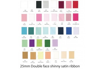 1 inch (25mm) Double Sided Satin Ribbon - 2m length